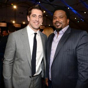 Craig Robinson and Aaron Rodgers at event of 30th Annual Film Independent Spirit Awards 2015