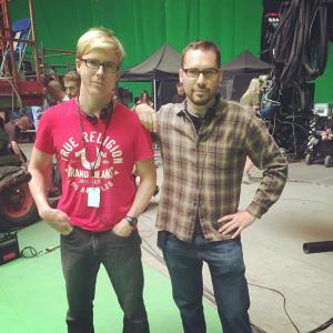 With Bryan Singer producer of THE TAKING OF DEBORAH LOGAN on the set of Fox studios XMEN APOCALYPSE