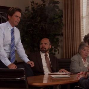 Kevin appearing as Mr Allenbach with Rob Lowe Helen SlaytonHughes and Adam Scott on PARKS AND RECREATION episode The Trial of Leslie Knope
