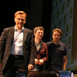 Michel Gondry Seth Rogen and Christoph Waltz