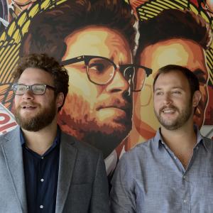 Seth Rogen L and Evan Goldberg pose during a photocall for their latest film The Interview at the Hotel Mandarin on June 18 2014 in Barcelona Spain