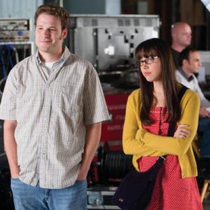 Still of Seth Rogen and Aubrey Plaza in Funny People (2009)