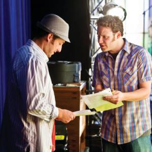 Still of Adam Sandler and Seth Rogen in Funny People 2009