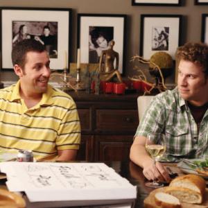 Still of Adam Sandler and Seth Rogen in Funny People (2009)