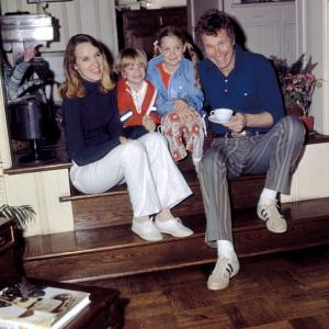 Wayne Rogers at home with his family, 1973