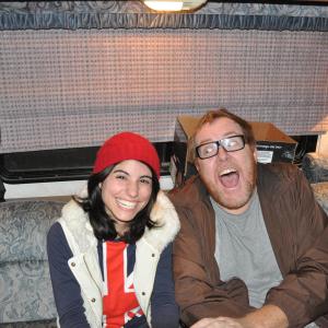 Romina and Steve Agee on the set of The Insomniac