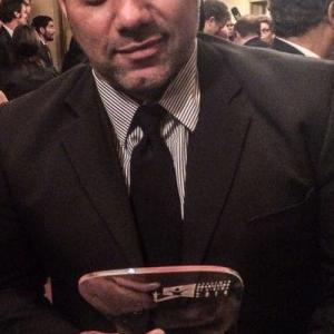 Marcio Rosario at the Brazilian Academy Award winner as a producer of best short film The Flirt directed by Hsu Chien