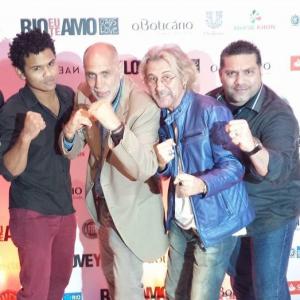 Land Vieira, Guillermo Arriaga (Writer & Director),Henrique Pires and Marcio Rosario on the red carpet of 