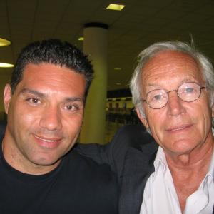 Marcio Rosario and Lance Henriksen during Ways Of The Heart shooting in Miami 2007
