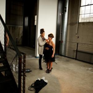 Behind the scenes at the Panic Button music video photo shoot. With make-up artitst, Leila Carmelita.