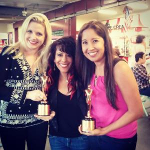 Misty's music video, Panic Button, is a 2 time Telly Award winner. Pictured here with her close friends, Amanda & Stephanie. They helped her begin the journey with a pre-production meeting right at this very spot! The Farmer's Market in Hollywood.