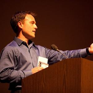 Jeff Rose accepting the award for Best Actor for his role in 