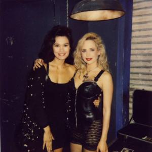 Tia Carrere and Sherrie Rose on set of Tales from the Crypt episode On a Deadmans Chest
