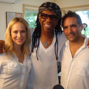 Sherrie Rose Nile Rodgers and Scott Taylor on set of Arthur Weinstein Documentary in Connecticut