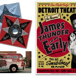 DREAMGIRLS The James Thunder Early singles poster and tour bus
