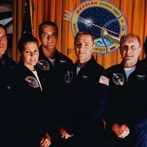 DEEP IMPACT: The Messiah mission logo and crew featuring quite a few familiar faces