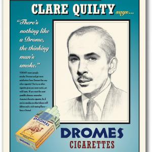 LOLITA Frank Langella as Clare Quilty endorsing Dromes cigarettes