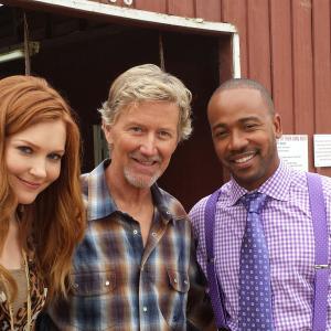 Randy with Darby Stanchfield  Columbus Short on set of Scandal