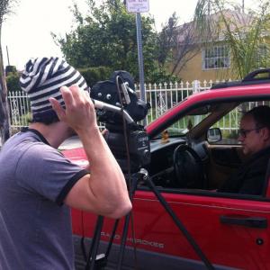 Director Court Soto shooting Richard Rossi for scene from upcoming film Thirsty May 2012