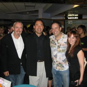 L to R Actor Sean Lawlor Director Tim Chey Richard Rossi and Nicole Kingston at Hollywood premiere of Live Fast Die Young at the Laemmle Theater 2008
