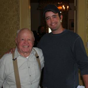 Screen legend Mickey Rooney with Director David Rotan on the set of Lost Stallions The Journey Home  May 2007