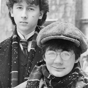 Still of Alan Cox and Nicholas Rowe in Young Sherlock Holmes (1985)