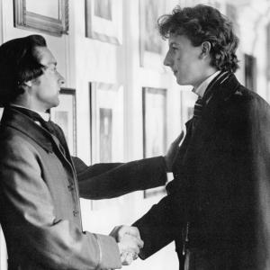 Still of Anthony Higgins and Nicholas Rowe in Young Sherlock Holmes 1985
