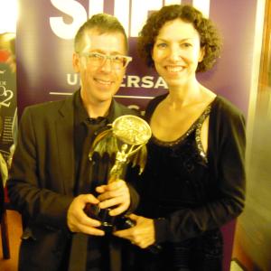 Kevin Greutert and Elizabeth Rowin at the 2011 Fantasy Horror Awards in Orvieto Italy
