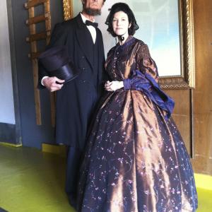 Elizabeth Rowin as Mary Todd Lincoln on the set of HOTEL SECRETS  LEGENDS