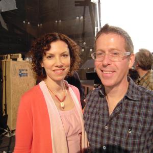 Elizabeth Rowin and Kevin Greutert on the set of SAW 3D
