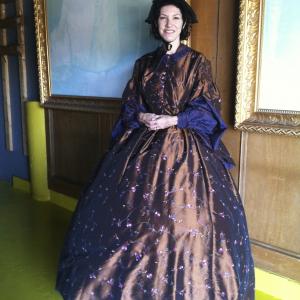 Elizabeth Rowin as Mary Todd Lincoln on the set of HOTEL SECRETS  LEGENDS
