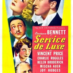 Constance Bennett Vincent Price Mischa Auer Helen Broderick and Charles Ruggles in Service de Luxe 1938