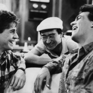 Still of Chris Makepeace, Robert Rusler and Gedde Watanabe in Vamp (1986)
