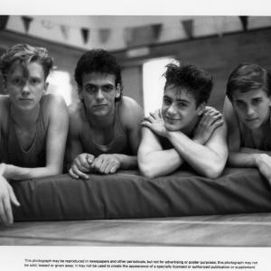 Robert Downey Jr., Anthony Michael Hall, Ilan Mitchell-Smith and Robert Rusler in Weird Science (1985)