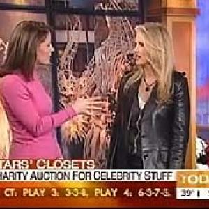 Booked guest on The Today Show Celebrity clothing charity auction Ten minute segment in studio NBC NYC Last ten minutes of the last hour December 2005