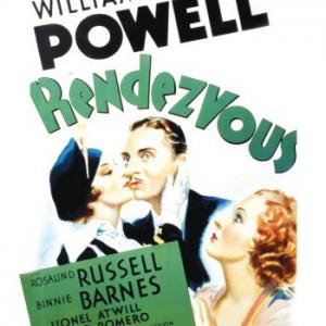 William Powell, Binnie Barnes and Rosalind Russell in Rendezvous (1935)