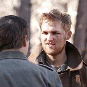 Wyatt Russell and Frederick Lau on set of The Prisoner
