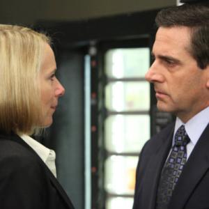 Still of Steve Carell and Amy Ryan in The Office 2005