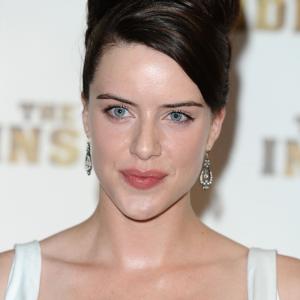 Michelle Ryan attends the premiere for The Man Inside Leicester Square