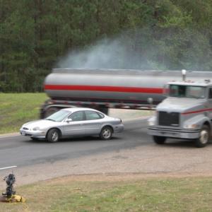 JackKnife Truck Stunt for the film Premonition Stunt Driver Mike Ryan