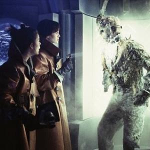 Melyssa Ade and Lisa Ryder discover a frozen Jason Voorhees in New Line Cinema's, JASON X.