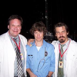 Dr. Felix Sabates, Tommy Nix, and Josh Brolin on the set of Grindhouse.