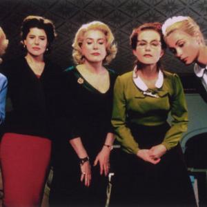 (l to r) Virginie Ledoyen, Danielle Darrieux, Fanny Ardant, Catherine Deneuve, Isabelle Huppert, Emmanuelle Béart and Ludivine Sagnier