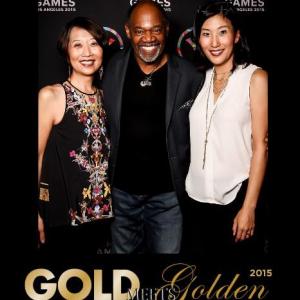 Jeanne Sakata Gregg Daniel  Esther Chae at CW3PRs 2015 GOLD MEETS GOLDEN fundraiser for Special Olympics