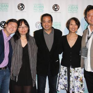Opening Night of ADVANTAGEOUS at 2015 Los Angeles Asian Pacific Film Festival Left to Right Actorproducer Ken Jeong director  cowriter Jennifer Phang producer Robert Chang actor Jeanne Sakata composer Timo Chen