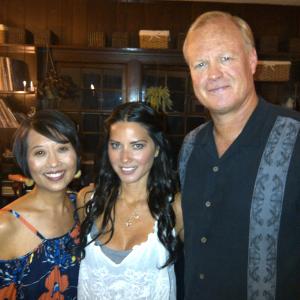 Jeanne Sakata with Olivia Munn and Bill Fagebakker on the set of the feature film THE BABYMAKERS (2012), directed by Jay Chandrasekhar.