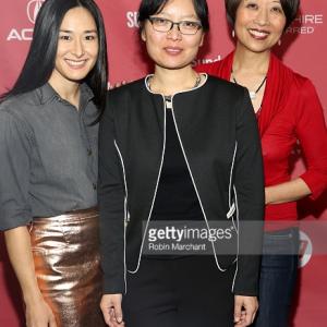 Jeanne Sakata with Jennifer Ikeda and Jennifer Phang director  cowriter of ADVANTAGEOUS world premiere at 2015 Sundance Film Festival