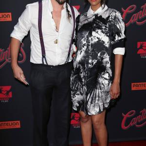 Zoe Saldana and Marco Perego at event of Cantinflas 2014