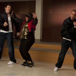 Still of Mark Salling Cory Monteith and Amber Riley in Glee 2009