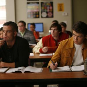 Still of Mark Salling and Damian McGinty in Glee (2009)